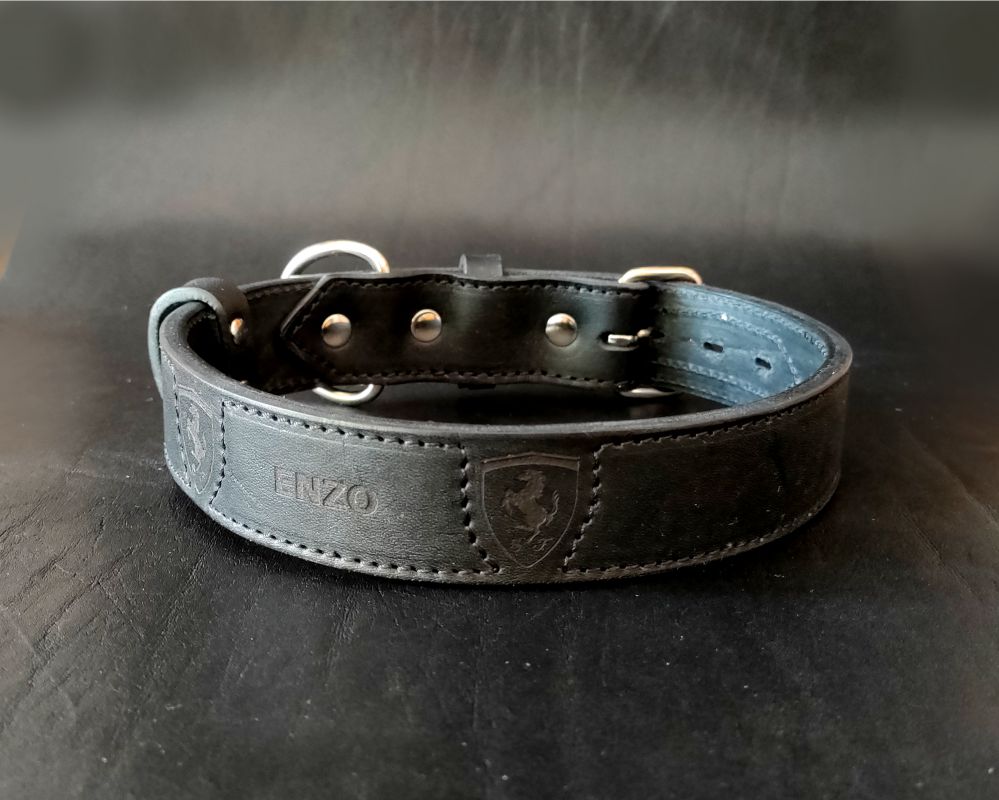 Collar for a Labrador with Ferrari logo